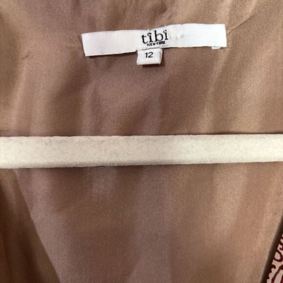 Tibi Surplice Dress Womens 12 Multicolor Paisley Floral Print Silk Cocktail - Picture 8 of 10